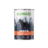 Pełnoporcjowa Karma Mokra Psy Dorosłe Monobiałkowa INDYK 6x400g ECOMIDA