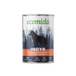 Pełnoporcjowa Karma Mokra Psy Dorosłe Monobiałkowa INDYK 400g ECOMIDA