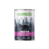 Pełnoporcjowa Karma Mokra Dla Szczeniąt Monobiałkowa INDYK 12x400g ECOMIDA